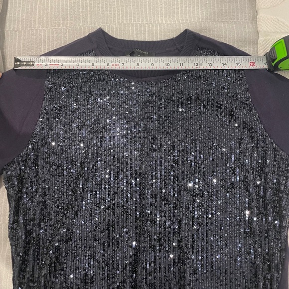 NWT Ann Taylor Women's Sequin Short Sleeve Sweater Navy Blue Size S Petite - Picture 16 of 16